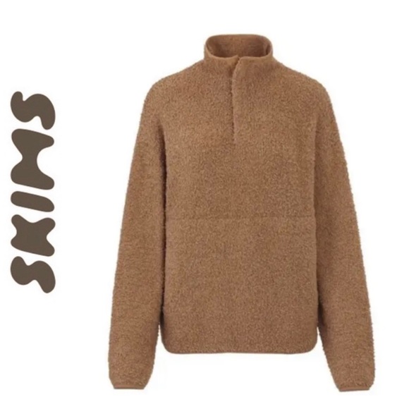 SKIMS Cozy Sweater Pullover Sweatshirt Camel S / M Sherpa Oversized Slouchy - Picture 2 of 13